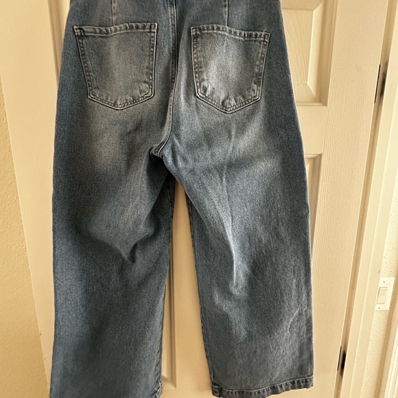 Zara Light Blue Crop WideLeg Jeans - Picture 6 of 9